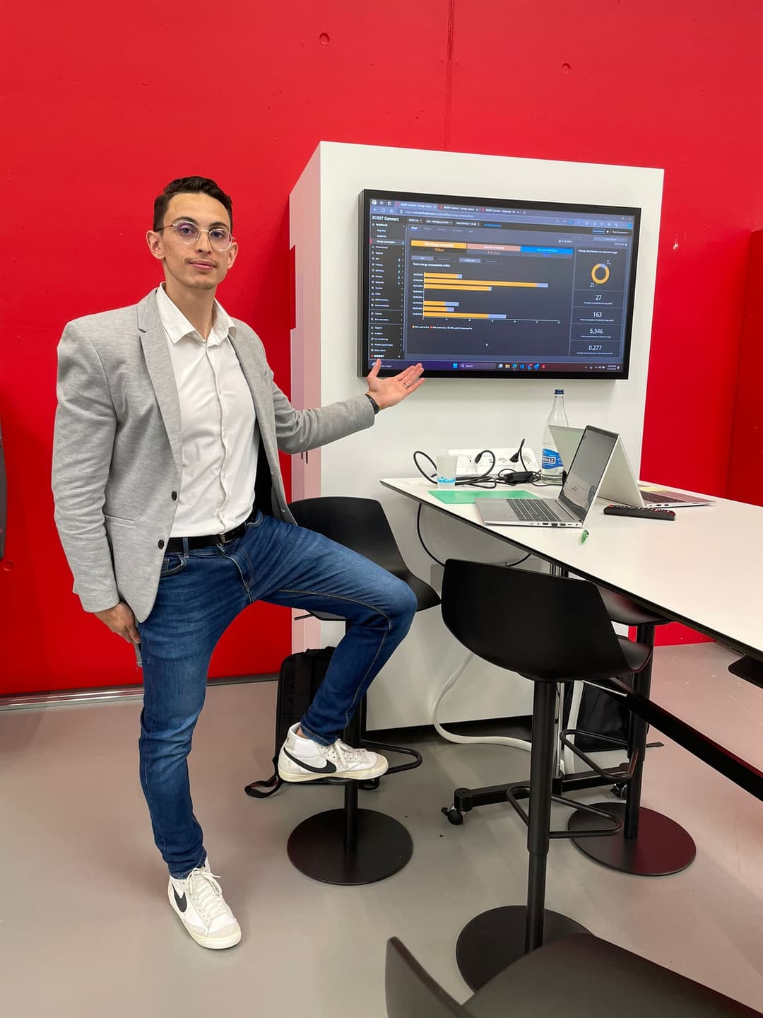 Developer presenting a solution to a client